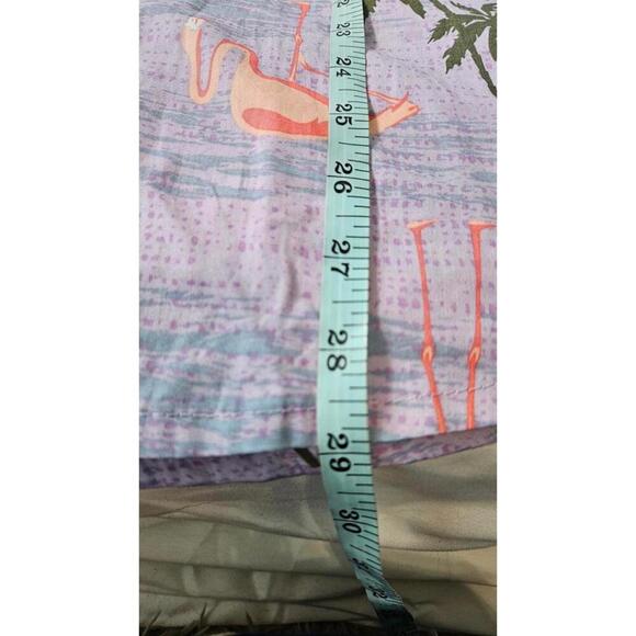 Original Use Men's Purple Buttoned Hawaiian Shirt w/ Flamingos & Palm Trees XL - Picture 7 of 7